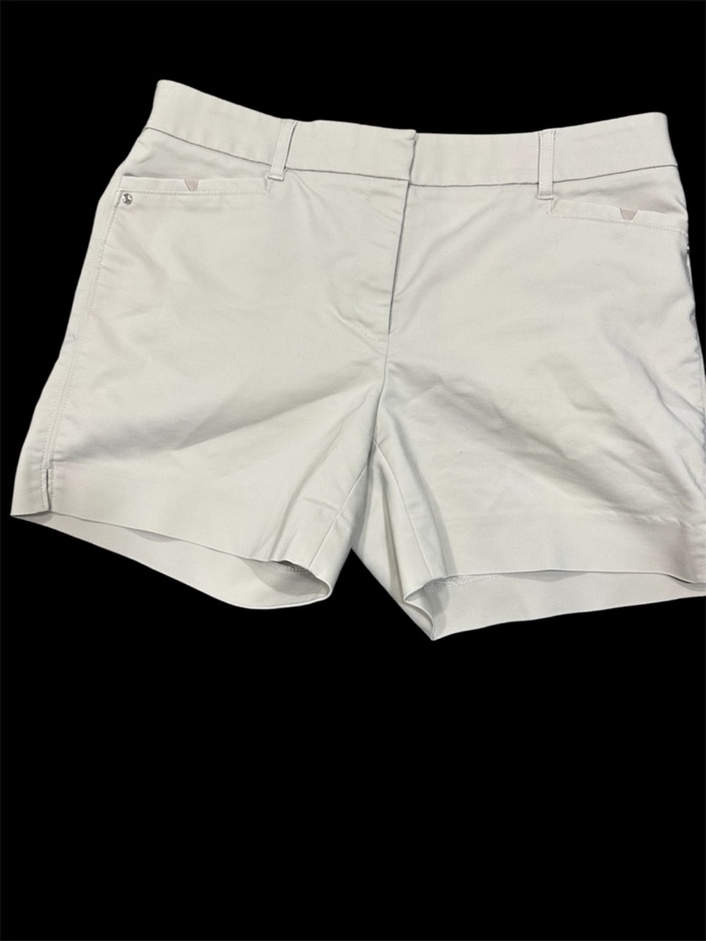 White House Black Market Cream Tailored Cotton Shorts